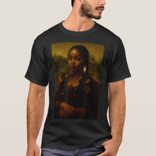 Black Mona Lisa Afro African American Melanin Blac T-Shirt