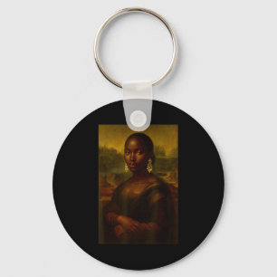 Black Mona Lisa Afro African Melanin Black History Key Ring