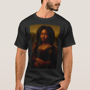 Black Mona Lisa Afro African Melanin Black History T-Shirt