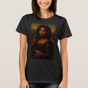 Black Mona Lisa Afro African Melanin Black History T-Shirt