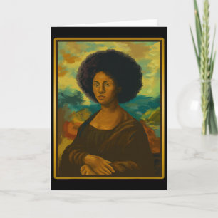 Black Mona Lisa Afro Queen African Woman Black His Card
