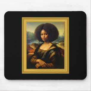 Black Mona Lisa Afro Queen African Woman Black His Mouse Mat