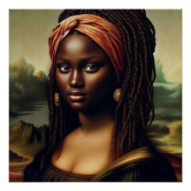 Black Mona Lisa art print