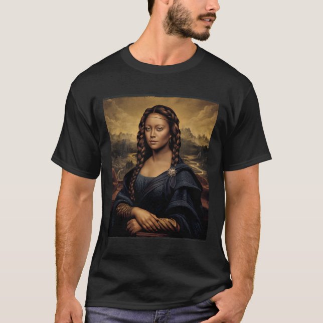 Black Mona Lisa Black History African Queen  T-Shirt (Front)