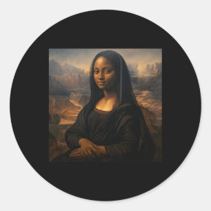 Black Mona Lisa Black History Month Juneteenth Classic Round Sticker