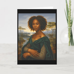 Black Mona Lisa Graphic Afro African American June Card