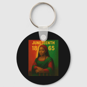 Black Mona Lisa Graphic Afro African American June Key Ring