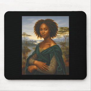 Black Mona Lisa Graphic Afro African American June Mouse Mat