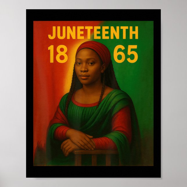 Black Mona Lisa Graphic Afro African American June Poster (Front)