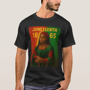 Black Mona Lisa Graphic Afro African American June T-Shirt