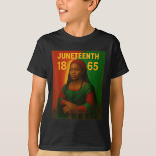 Black Mona Lisa Graphic Afro African American June T-Shirt