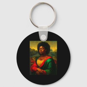 Black Mona Lisa Side Eye Afro Woman Black History  Key Ring