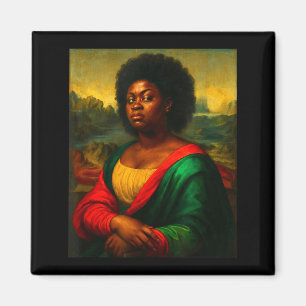 Black Mona Lisa Side Eye Afro Woman Black History Magnet