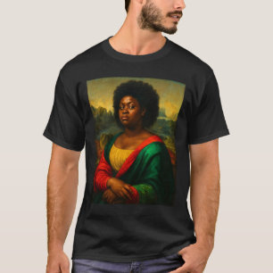Black Mona Lisa Side Eye Afro Woman Black History T-Shirt