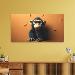 Black monkey canvas print