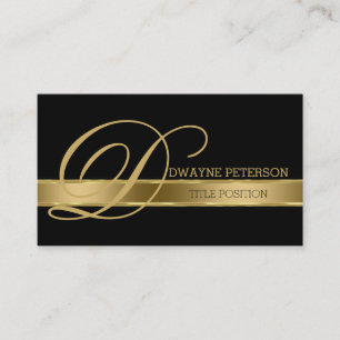 Black Monochromatic With Gold Stripe Appointment Card