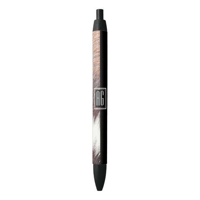 Black Monogram Black Ink Pen (Front Vertical)