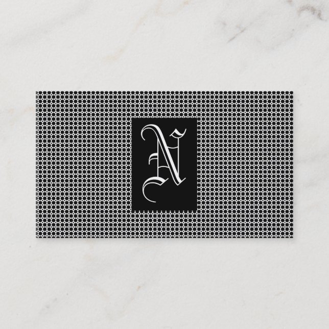 Black Monogram Business Card (Front)