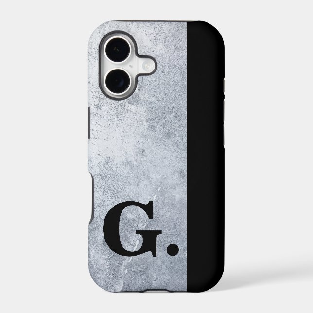 Black Monogram Cement Concrete Background For Men (Back)