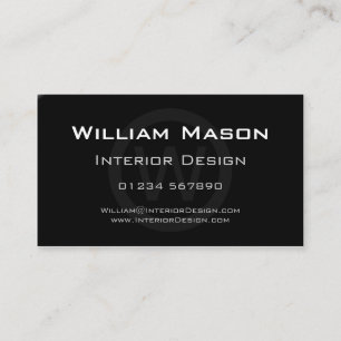 Black Monogram Circle - Professional Business Card