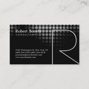 Black Monogram Consultant Business Card