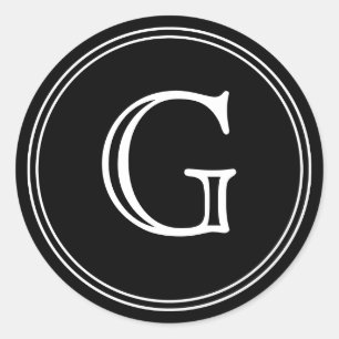 Black Monogram Envelope Seals Favour Tags