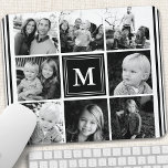 Black Monogram Family Photo Collage Mouse Mat<br><div class="desc">Monogram Family Photo Collage. Personalize this custom design with your own monogram initial or text.</div>