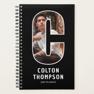 Black Monogram Initial 'C' Photo Planner