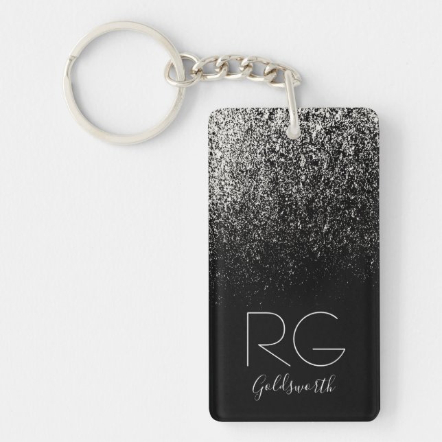 Black Monogram Key Ring (Front)