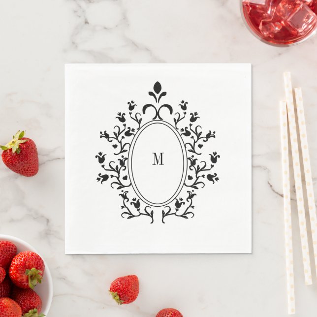 Black Monogram Napkin (Insitu)