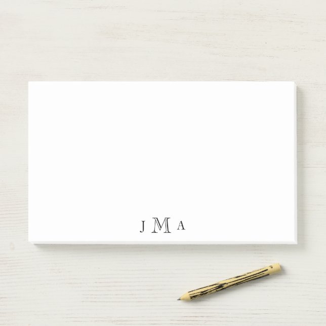 Black Monogram Office Post-it Notes (On Desk)