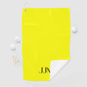 Black Monogram on Yellow Golf Towel