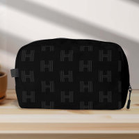 Black Monogram Pattern, Modern Monogrammed Mens