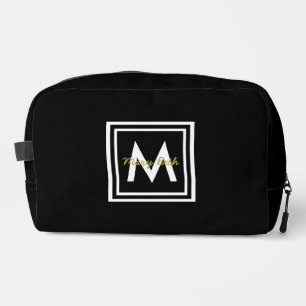 Black Monogram Personalised Dopp Kit