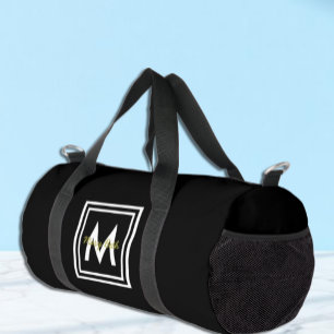 Black Monogram Personalised Duffle Bag