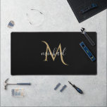 Black Monogram Personalsed  Desk Mat<br><div class="desc">Personalise it with your name or initials for a truly groovy and customised touch. Experience comfort and style while working with this smooth and durable desk accessory.</div>
