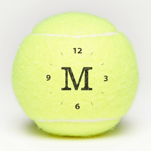 Black Monogram Professional Modern #20 Tennis Balls (Front)