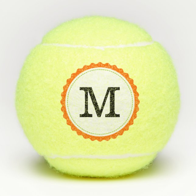 Black Monogram Professional Modern #2 Tennis Balls (Front)