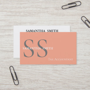Black Monogram Tax Accountant Business Card