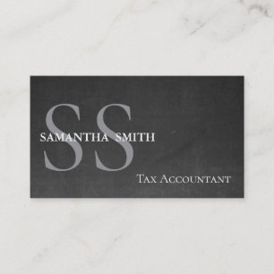 Black Monogram Tax Accountant Business Card