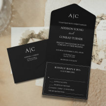 Black Monogram Wedding