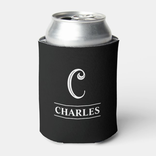 Black Monogrammed Can Cooler (Can Front)