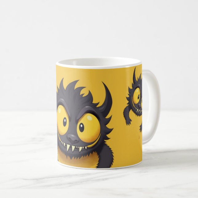 black monster coffee mug (Front Right)