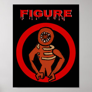 Black Monster Horror Game Doors Halloween Custome Poster
