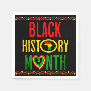 Black Month, Juneteenth, Black History Month Napkin