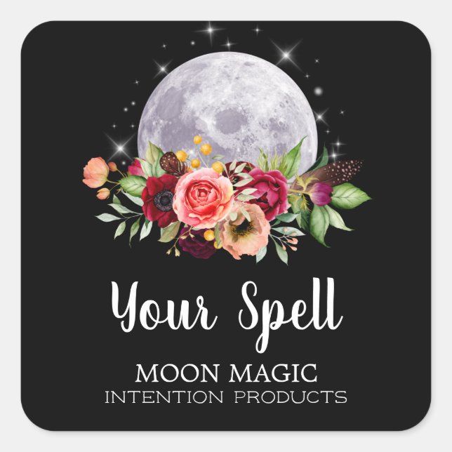 Black Moon And Stars Spell Jar Stickers (Front)