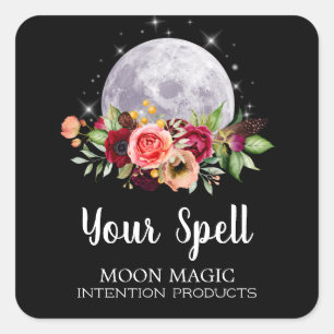Black Moon And Stars Spell Jar Stickers