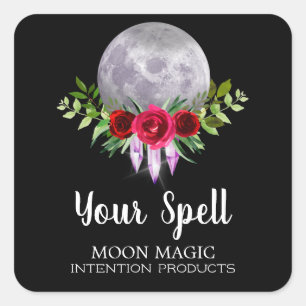 Black Moon Crystal Spell Jar Stickers