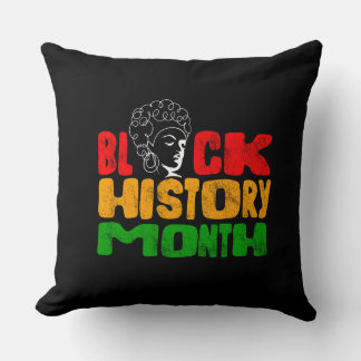 Black Moon Day Greeting Typography Cushion