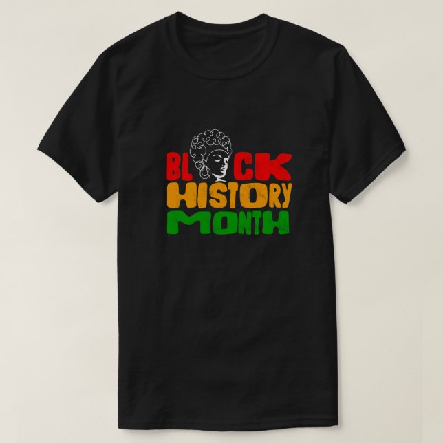 Black Moon Day Greeting Typography T-Shirt (Design Front)